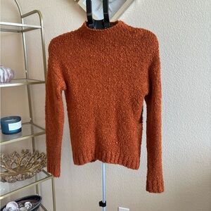 BP Rust Teddy Boucle Knit Sweater Mock Neck Size S NWT Wool Blend